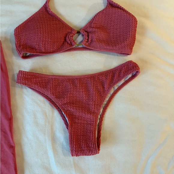 Pink Textured Bikini Set - Picture 3 of 9